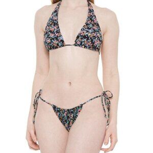 Body Glove Abloom Luana Bikini Top Small NWT Floral Triangle Halter Swim Top